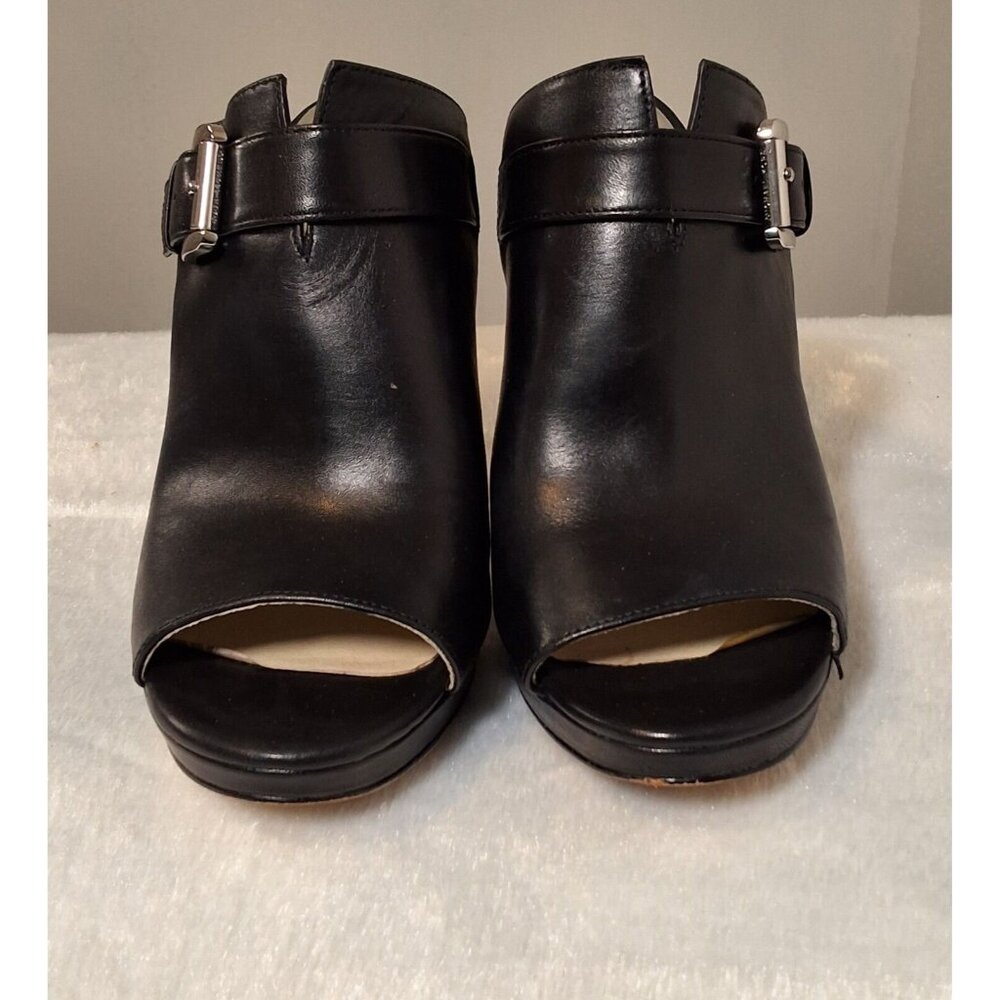 MICHAEL Kors Open Toe Mule Buckle Bootie Black SZ 8M